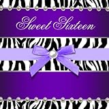 Purple Zebra Sweet 16 Birthday Party Personalized Invitations (10-pack)