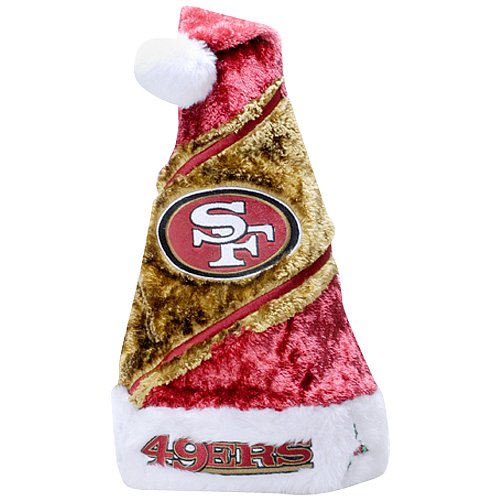 Buy Team Beans San Francisco 49ers Colorblock Santa Hat by Team Beans