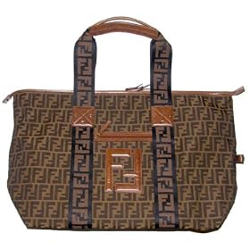 Fendi Extra-Large Tobacco Fabric Expanding Tote 7VS071-MX7-F0VT4