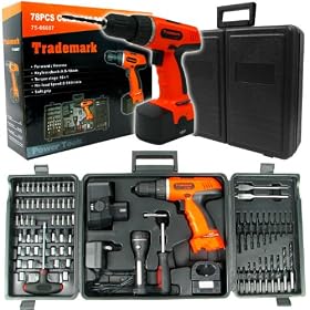 78 Pc 18 Volt Cordless Drill Set many extras