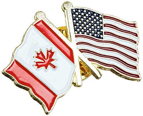 US Flag Store Canada Flag - Left - and USA Flag - Right - Lapel Pin