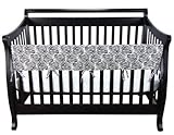 Trend Lab Cotton CribWrap Wide Rail Cover for Crib Front or Back, Black and White Zebra by Trend Lab