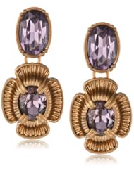 Napier "Vintage Garden" Gold-Tone Pierced Drop Earrings