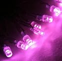 Battery LED Fairy Lights PINK 10 Bulbs - Static