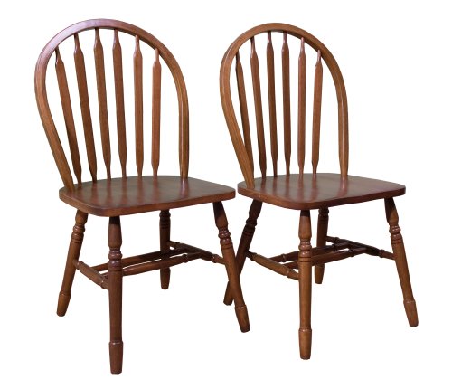 Target Marketing Systems Arrowback Chair (Set of 2), Oak