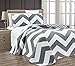 Chezmoi Collection 4-Piece Chevron Zig Zag Patterns Sheet Set (Full, Grey)
