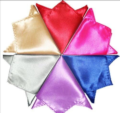 Mens Silk Satin Pocket Classics Plain Solid Color Square Hanky Hankerchief WHS7 (10 Coffee)