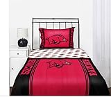 IMAGE OF Arkansas Razorbacks NCAA Twin Comforter & Sheet Set (4 Piece Bedding)