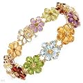 Dazzling Brand New Bracelet With 25.55ctw Precious Stones - Genuine Amethysts, Citrines, Garnets, Peridots, Topazes in 14K Yellow Gold. Total item weight 20.0g Length 7.5in