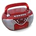 Denver TCD-33c Kassettenrekorder CD mobil Batterie rot