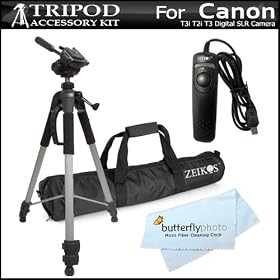 Professional 72 Camera Tripod + RS60 Remote Switch For Canon EOS Rebel T3i, T2i T3 60D... by Butterfly