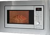 Einbau-Mikrowelle mit Rahmen und Edelstahlfront, 1000 Watt Grill, 20 Liter Garraum, Timer mit Endsignal, Silber, NEU + OVP