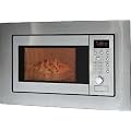 Einbau-Mikrowelle mit Rahmen und Edelstahlfront, 1000 Watt Grill, 20 Liter Garraum, Timer mit Endsignal, Silber, NEU + OVP