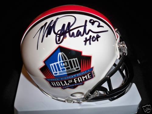 MICHAEL STRAHAN SIGNED AUTOGRAPHED HALL OF FAME MINI HELMET W/ HOLOGRAM + COA