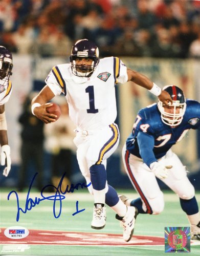 Warren Moon Signed Autographed Minnesota Vikings 8x10 Photo PSA/DNA Authentic COA