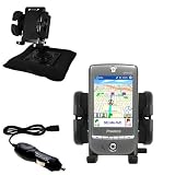 Pharos GPS 525 Auto Bean Bag Dash Holder with Car Charger - Uses Gomadic TipExchange