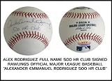 Alex Rodriguez Autographed Baseball with 500 HR Club Inscription