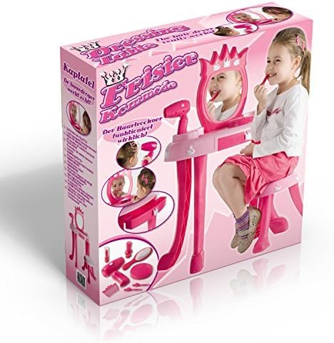 Girls Mirror Dressing Table With Stool Play Set Kids Glamour Beauty Makeup Toys by Eddy Toys
