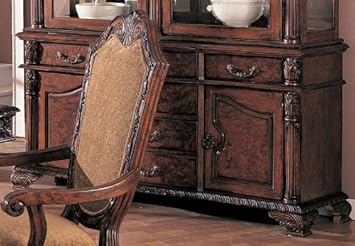 Server/ Buffet Traditional European Style Solid Hardwood Dark Walnut Finish