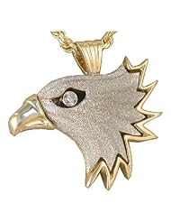 Large Eagle Pendant in Gold with 0.18 Carat Diamond