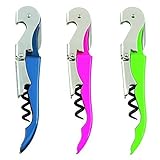 Stainless Steel Waiters Corkscrew,All-in-one Wine Opener, Bottle Opener and Foil Cutter,3 Pack
