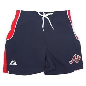 Buy Atlanta Braves Infant Swim Trunks by Majestic Athletic - 12 Months by Majestic