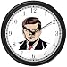 President John F. Kennedy Americana Wall Clock by WatchBuddy Timepieces (Black Frame)