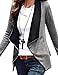 LookbookStore Women's Casual Draped Asymmetric Zip Blazer Jacket Outwear