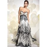 Terani Couture Junior Girls Black Print Size 2-16 A-Line Chiffon Dress