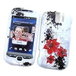 HTC myTouch 3G Slide / HTC Espresso Snap On Protector Hard Case "Artistic Red Flowers" Design