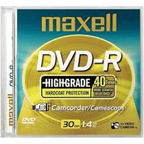 Maxell DVD-R Highgrade Hardcoat Protection Camcorder/camescope 30 Min. 1.4GB