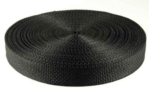 1 Inch 25 Yards Black Polypro Webbing