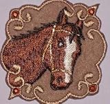 PFERD PFERDE HORSE STUTE BRAUN BEIGE 3-D AUFNÄHER APPLIKATION BÜGELBILD