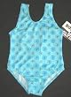 Girls 1 PC T-Back Racer Back Aqua w/Pencil Flowers