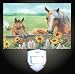 Horses in Sunflowers Decorative Night Light