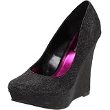Michael Antonio Womens Anderson Glitter Wedge Pump