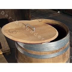 Regentonne, Weinfass Barrique aus Eiche 225 Liter inkl. Deckel mit Edelstahlgriff