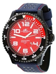 Adee Kaye #AK2229-MIPB Men's Black Plated Oversized Acrylic Sports Watch
