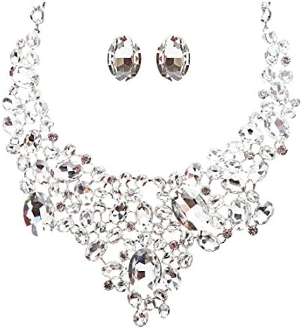 Crystalbella Bridal Wedding Jewelry Crystal Rhinestone Luxurious Embedded Necklace