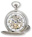 Bellagio bel tempo Imperiale Series 17 Jewel Hand Wind Skeleton Pocket Watch with Free Display Stand and 15