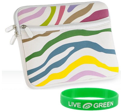 HP Mini 1137NR 10.1-Inch Zebra Netbook Neoprene Carrying Case - Dual Pocket Zebra Mix Colors