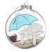 Kitchen & Housewares : Seasons of Cannon Falls Beach Chair Glass Disk Christmas Ornament
