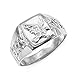 Men's Polished 925 Sterling Silver Open Nugget Band American Eagle Ring