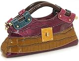 Patent Alligator Clutch by Nicole Lee - Beige, Dark Red or Purple
