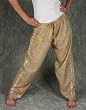 Embroidered Drawstring Pants - Tan