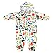JiAmy Kids Baby One Piece Rain Suit with Hood Waterproof Coverall Outdoors 3-5 Years Yellow