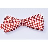 Red & White Small Diamond Banded Clip-on Bow Tie Nebraska / Oklahoma Kappa Alpha Psi College Tie