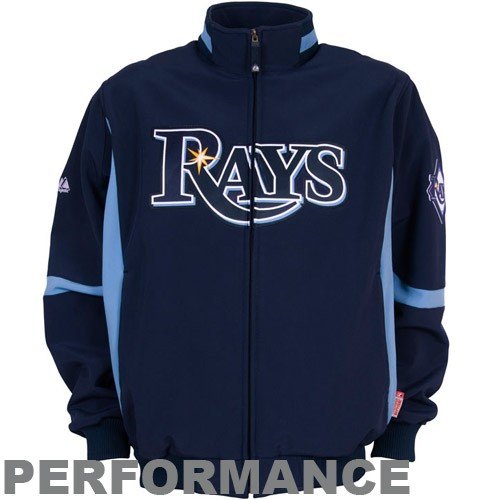 MLB Tampa Bay Devil Rays Adult Long Sleeve Therma Base Premier Jacket, Small