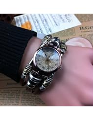 Womens Ladys Fashion Wrist Bracelet Watch Classy Champagne Round Dial