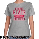 Ferris State Bulldogs Ladies Ash Custom Sport Classic Fit T-shirt - (XX-Large)